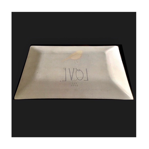 Rae Dunn LOVE Glass Accent Tray with Bird Graphic - Picture 10 of 12